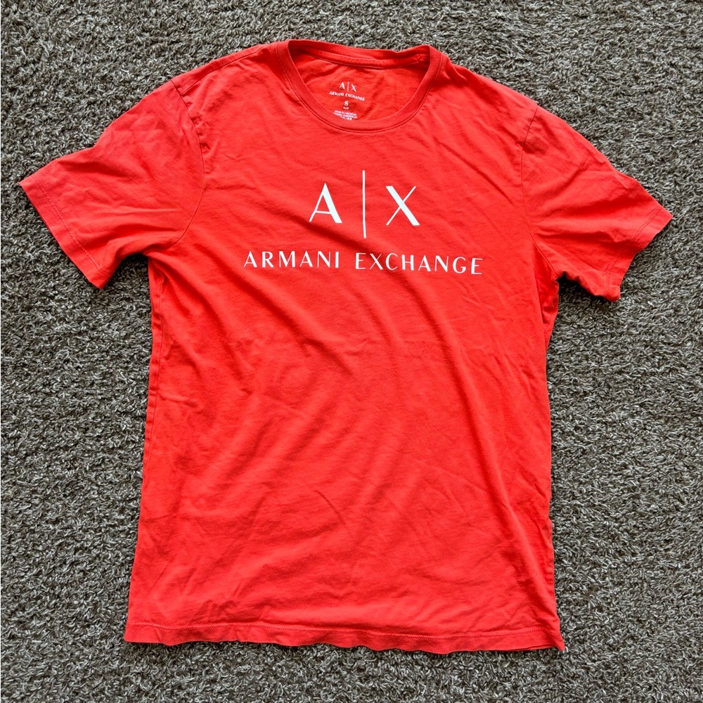 Armani Exchange A|X Men’s Logo T Shirt Orange- Size Small